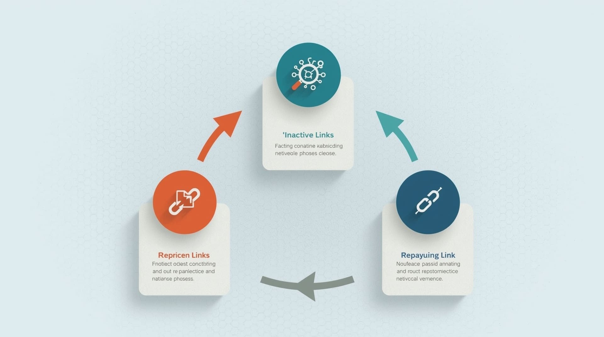 Broken link building process workflow infographic for new website backlink strategy